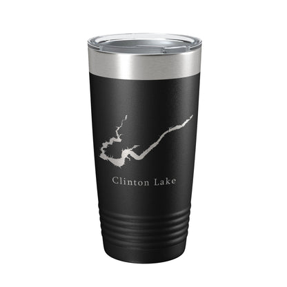 Clinton Lake Map Tumbler Travel Mug Insulated Laser Engraved Coffee Cup Illinois 20 oz-5