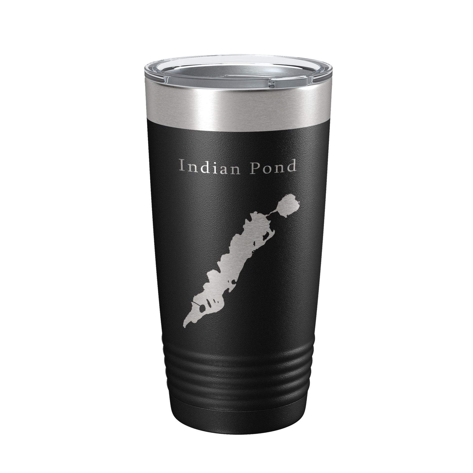 Indian Pond Tumbler Lake Map Travel Mug Insulated Laser Engraved Coffee Cup Maine 20 oz-0
