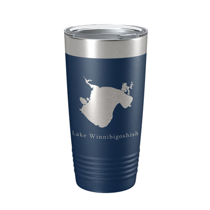 Lake Winnibigoshish Map Tumbler Travel Mug Insulated Laser Engraved Coffee Cup Minnesota 20 oz-8
