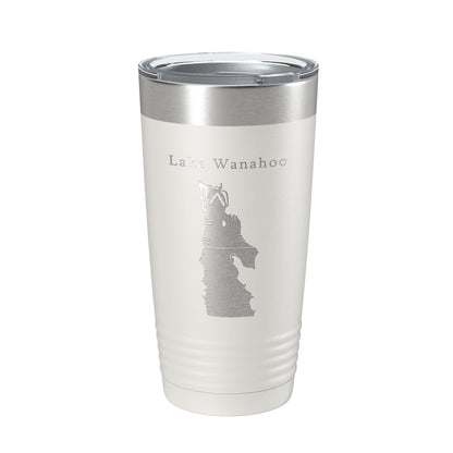 Lake Wanahoo Map Tumbler Travel Mug Insulated Laser Engraved Coffee Cup Nebraska 20 oz-1