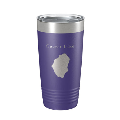 Cecret Lake Secret Map Tumbler Travel Mug Insulated Laser Engraved Coffee Cup Utah 20 oz-15