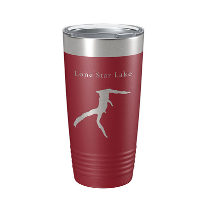Lone Star Lake Map Tumbler Travel Mug Insulated Laser Engraved Coffee Cup Kansas 20 oz-18