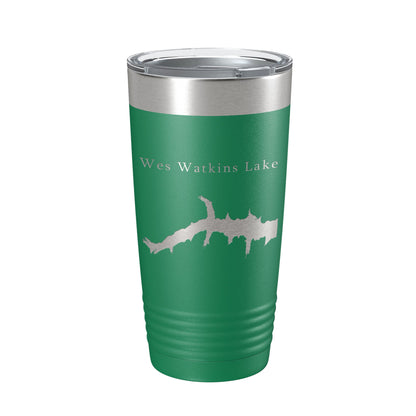 Wes Watkins Lake Map Tumbler Travel Mug Insulated Laser Engraved Coffee Cup Oklahoma 20 oz-9