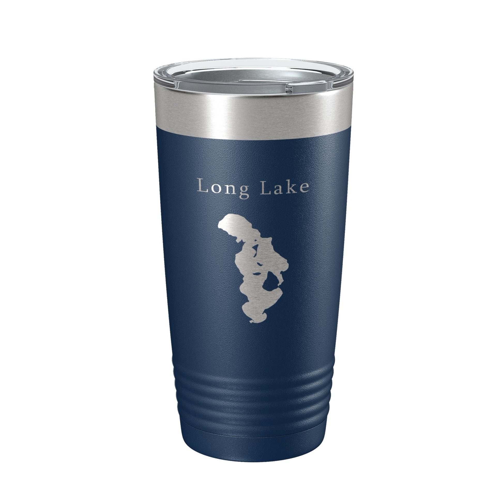 Long Lake Map Tumbler Travel Mug Insulated Laser Engraved Coffee Cup Grand Traverse County Michigan 20 oz-2