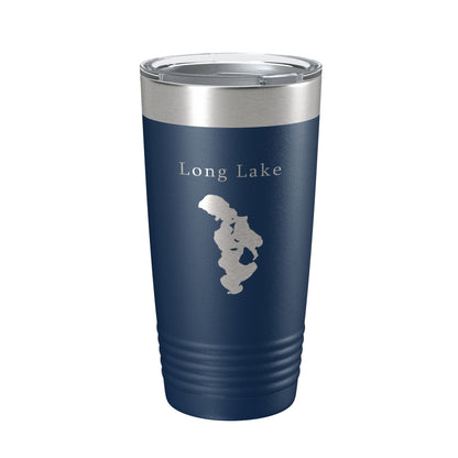 Long Lake Map Tumbler Travel Mug Insulated Laser Engraved Coffee Cup Grand Traverse County Michigan 20 oz-8