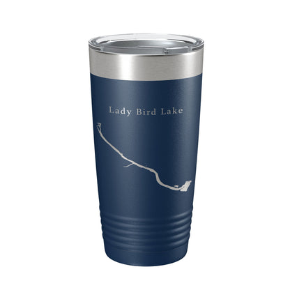Lady Bird Lake Map Tumbler Travel Mug Insulated Laser Engraved Coffee Cup Austin Texas 20 oz-2