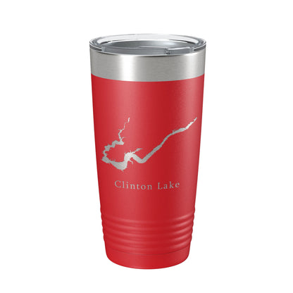 Clinton Lake Map Tumbler Travel Mug Insulated Laser Engraved Coffee Cup Illinois 20 oz-10