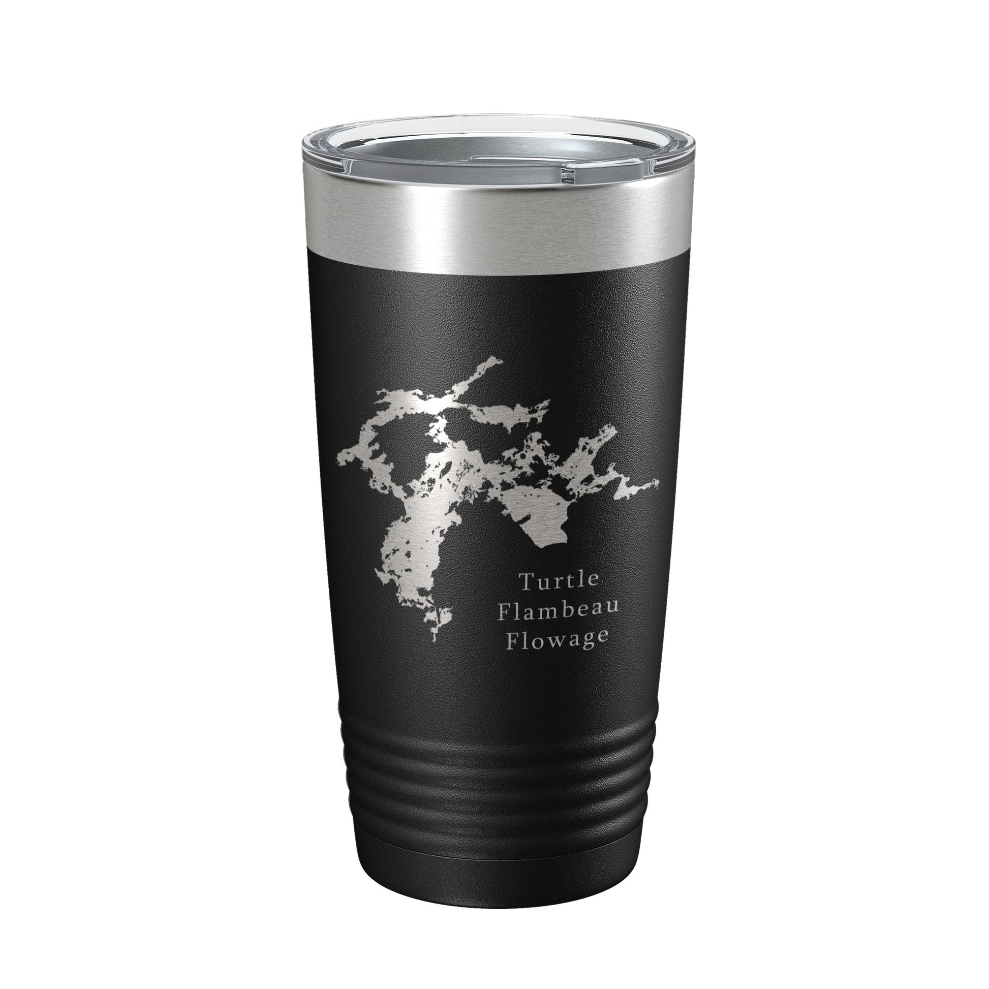 Turtle Flambeau Flowage Tumbler Lake Map Travel Mug Insulated Laser Engraved Coffee Cup Wisconsin 20 oz-5