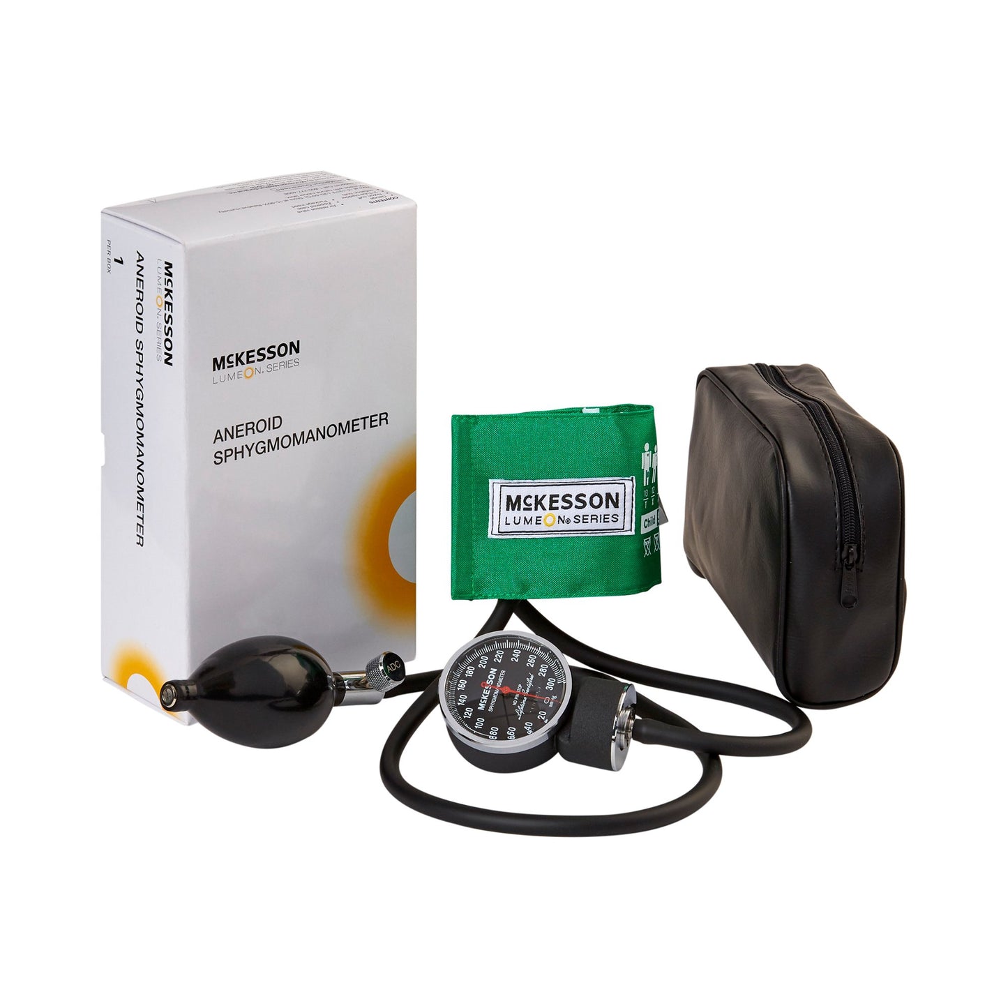 Aneroid Sphygmomanometer Unit McKesson LUMEON™ Pediatric Cuff Nylon Cuff 13 - 19.5 cm Pocket Aneroid