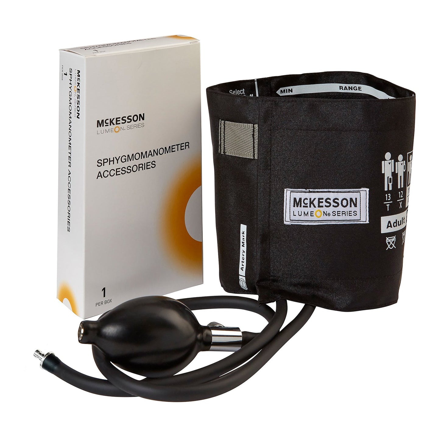 Reusable Blood Pressure Cuff and Bulb McKesson LUMEON™ 23 to 40 cm Arm Nylon Cuff Adult Cuff