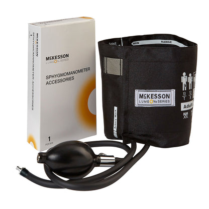 Reusable Blood Pressure Cuff and Bulb McKesson LUMEON™ 23 to 40 cm Arm Nylon Cuff Adult Cuff
