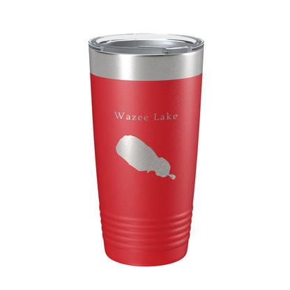 Wazee Lake Map Tumbler Travel Mug Insulated Laser Engraved Coffee Cup Wisconsin 20 oz-10
