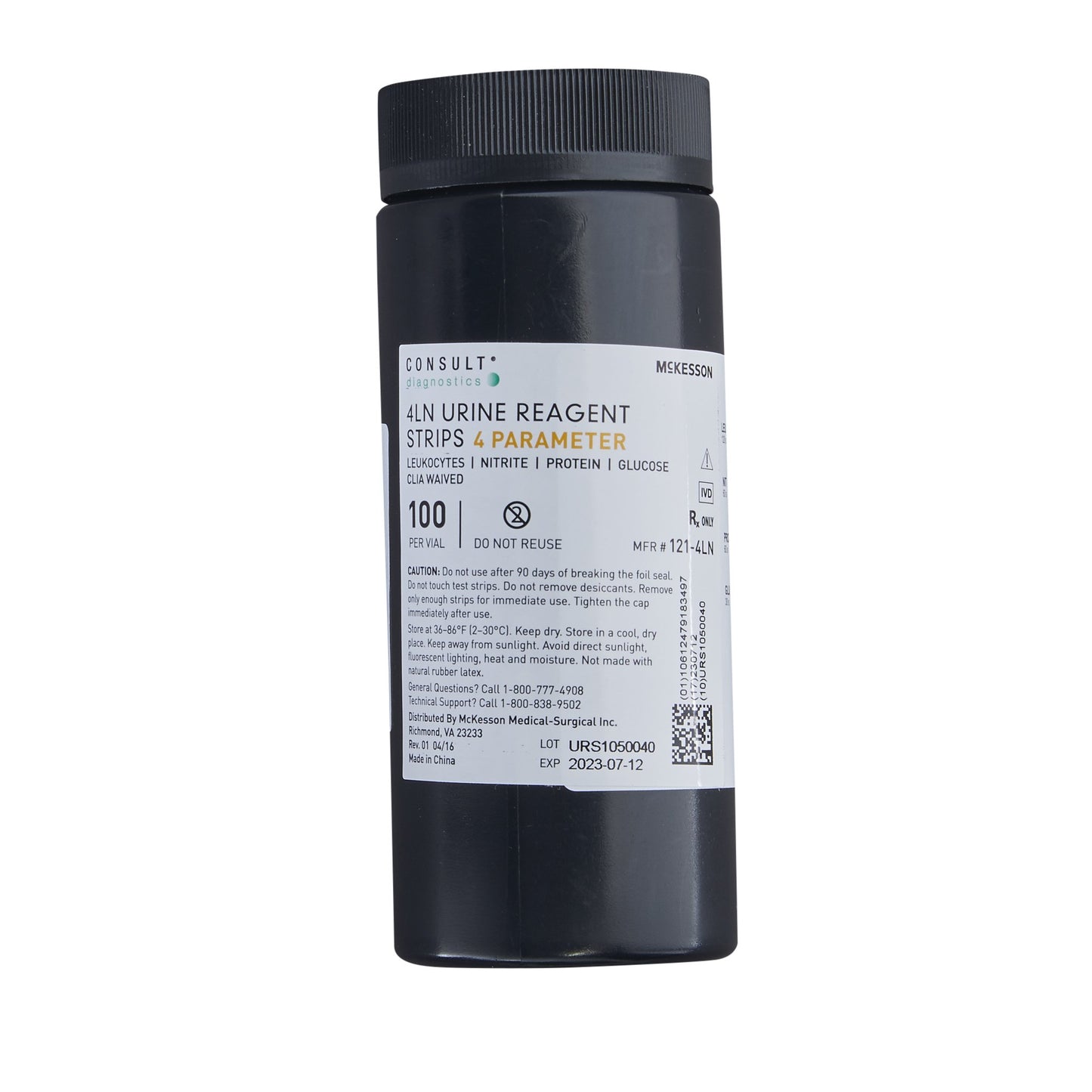 Urinalysis Reagent McKesson Consult™ Glucose, Leucocytes, Nitrite, Protein For McKesson 120 / McKesson CONSULT U120 Ultra Urine Analyzer (MFR # 121-120 or 121-U120)