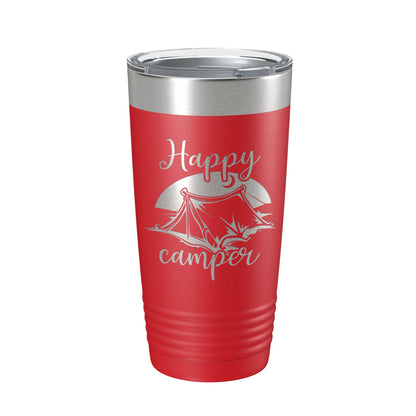 Happy Camper Tumbler Travel Mug Gift Insulated Laser Engraved Coffee Cup 20 oz-10