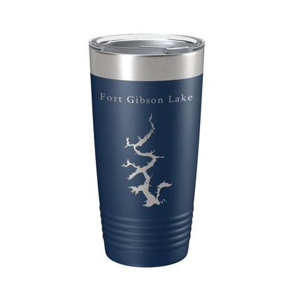 Fort Gibson Lake Map Tumbler Travel Mug Insulated Laser Engraved Coffee Cup Oklahoma 20 oz-2