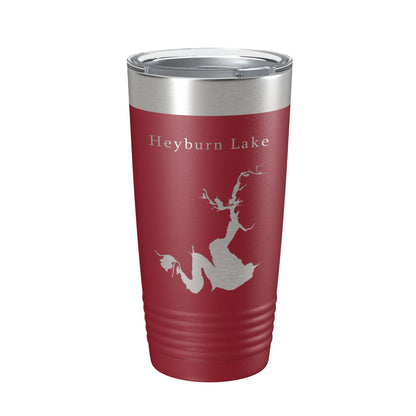 Heyburn Lake Map Tumbler Travel Mug Insulated Laser Engraved Coffee Cup Oklahoma 20 oz-18