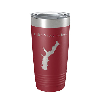 Lake Nacogdoches Map Tumbler Travel Mug Insulated Laser Engraved Coffee Cup Texas 20 oz-18