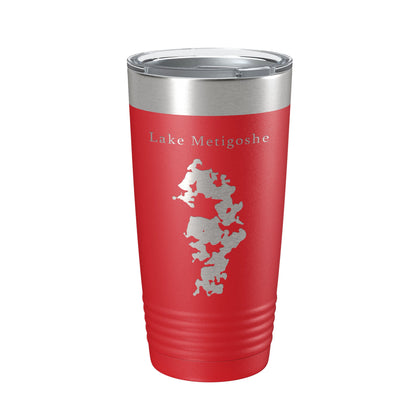 Lake Metigoshe Map Tumbler Travel Mug Insulated Laser Engraved Coffee Cup North Dakota 20 oz-10