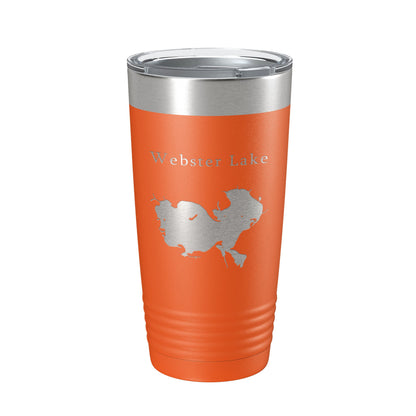 Webster Lake Map Tumbler Travel Mug Insulated Laser Engraved Coffee Cup Indiana 20 oz-17