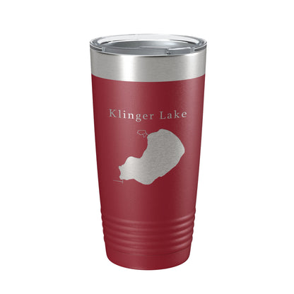 Klinger Lake Map Tumbler Travel Mug Insulated Laser Engraved Coffee Cup Michigan 20 oz-18