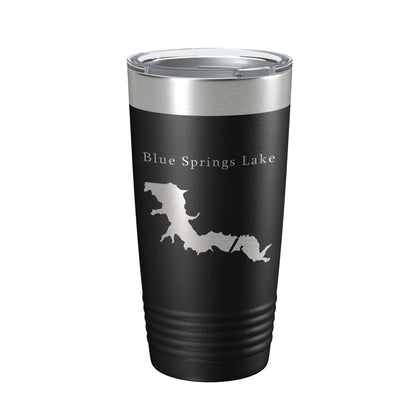 Blue Springs Lake Map Tumbler Travel Mug Insulated Laser Engraved Coffee Cup Missouri 20 oz-0