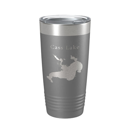 Cass Lake Map Tumbler Travel Mug Insulated Laser Engraved Coffee Cup Michigan 20 oz-16