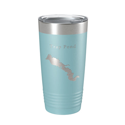 Trap Pond Tumbler Lake Map Travel Mug Insulated Laser Engraved Coffee Cup Delaware 20 oz-13