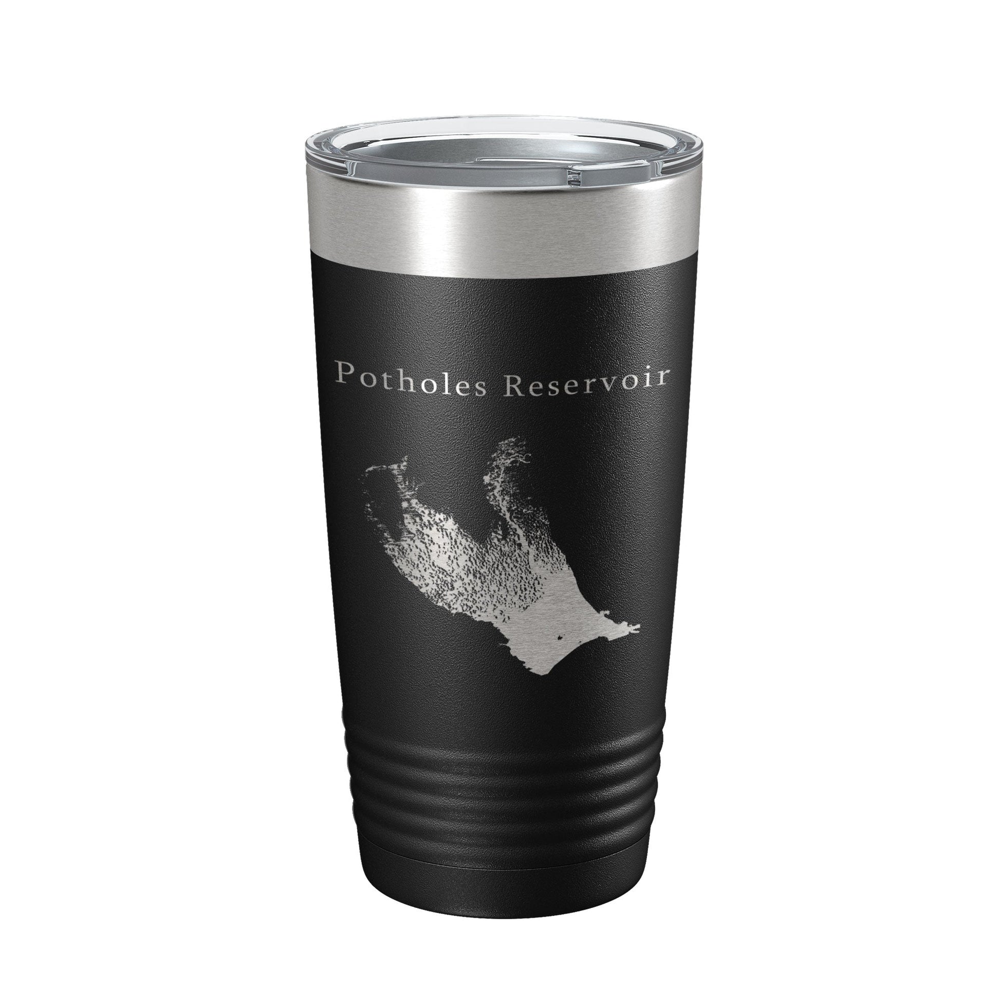 Potholes Reservoir Tumbler Lake Map Travel Mug Insulated Laser Engraved Coffee Cup Washington 20 oz-0