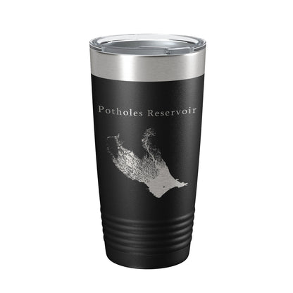 Potholes Reservoir Tumbler Lake Map Travel Mug Insulated Laser Engraved Coffee Cup Washington 20 oz-5