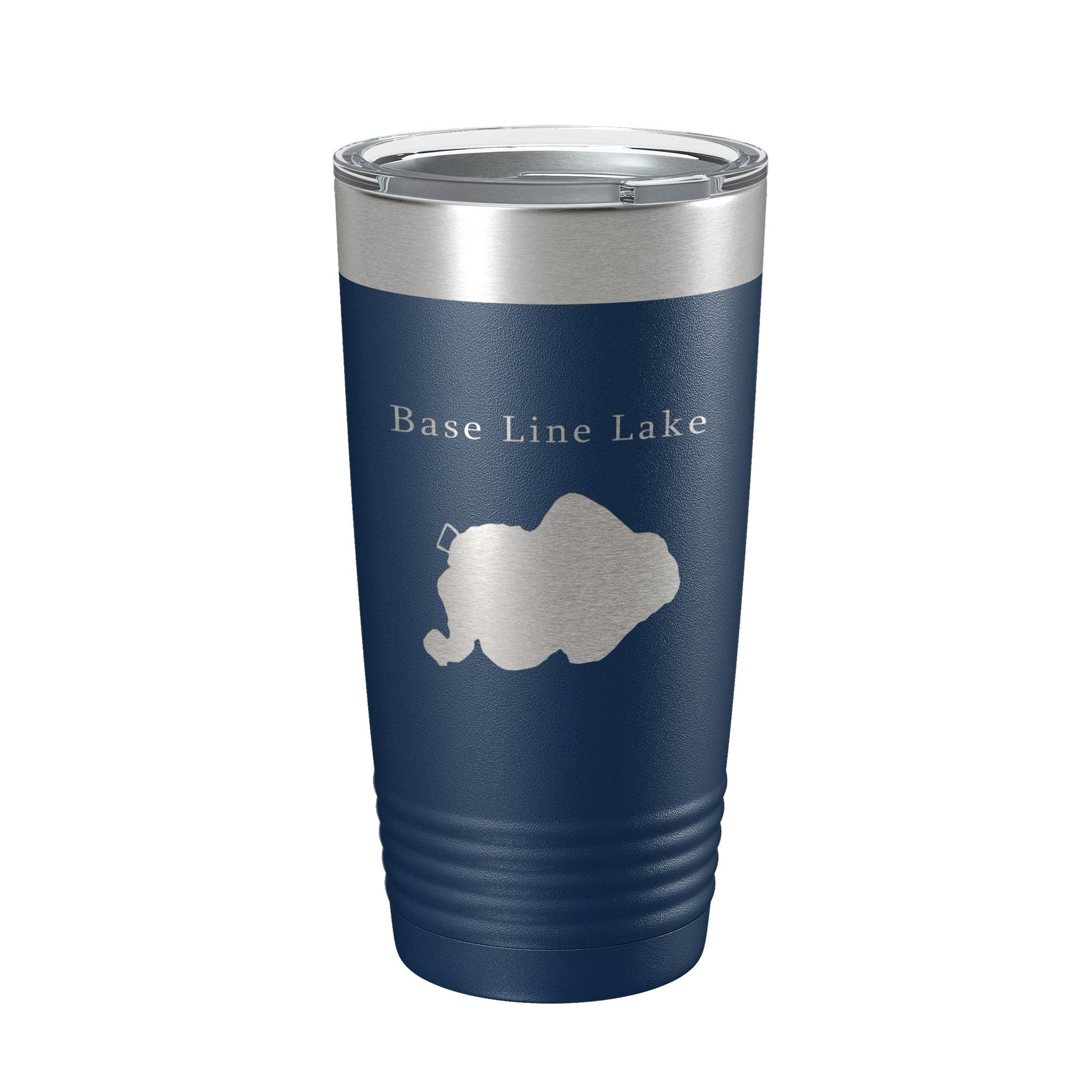 Base Line Lake Map Tumbler Travel Mug Insulated Laser Engraved Coffee Cup Huron River Chain of Lakes Michigan 20 oz-2