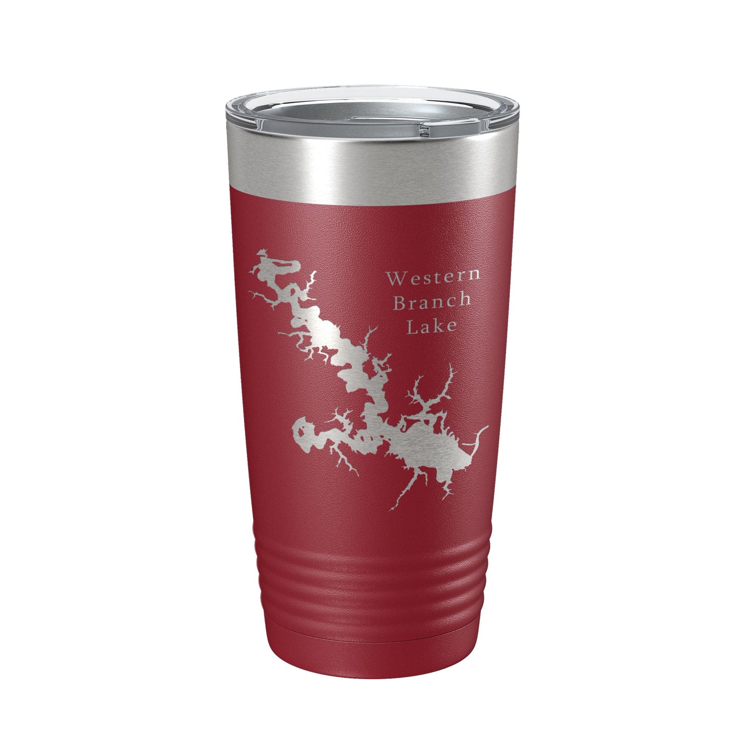 Western Branch Lake Reservoir Map Tumbler Travel Mug Insulated Laser Engraved Coffee Cup Suffolk Virginia 20 oz-18