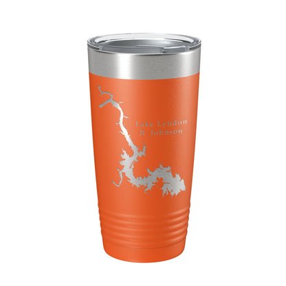Lake Lyndon B. Johnson Map Tumbler Travel Mug Insulated Laser Engraved Coffee Cup Texas 20 oz-17