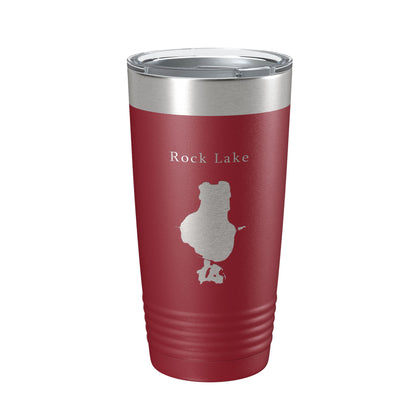 Rock Lake Map Tumbler Travel Mug Insulated Laser Engraved Coffee Cup Wisconsin 20 oz-18
