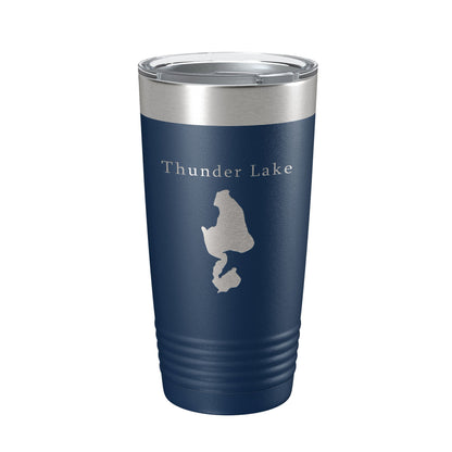 Thunder Lake Map Tumbler Travel Mug Insulated Laser Engraved Coffee Cup Michigan 20 oz-8