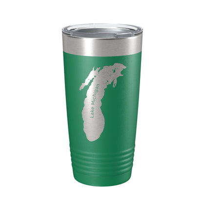 Lake Michigan Map Tumbler Travel Mug Insulated Laser Engraved Coffee Cup Illinois Wisconsin Indiana Michigan 20 oz-9