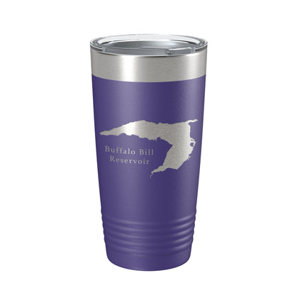 Buffalo Bill Reservoir Tumbler Lake Map Travel Mug Insulated Laser Engraved Coffee Cup Wyoming 20 oz-15