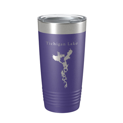 Tichigan Lake Map Tumbler Travel Mug Insulated Laser Engraved Coffee Cup Wisconsin 20 oz-15