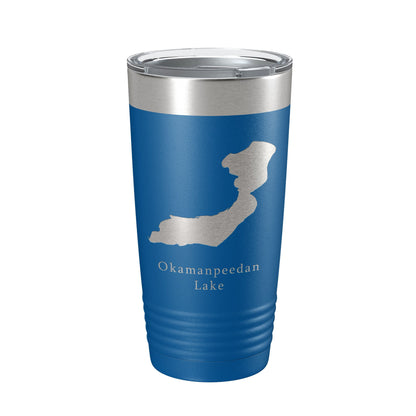 Okamanpeedan Lake Map Tumbler Travel Mug Insulated Laser Engraved Coffee Cup Iowa Minnesota 20 oz-6