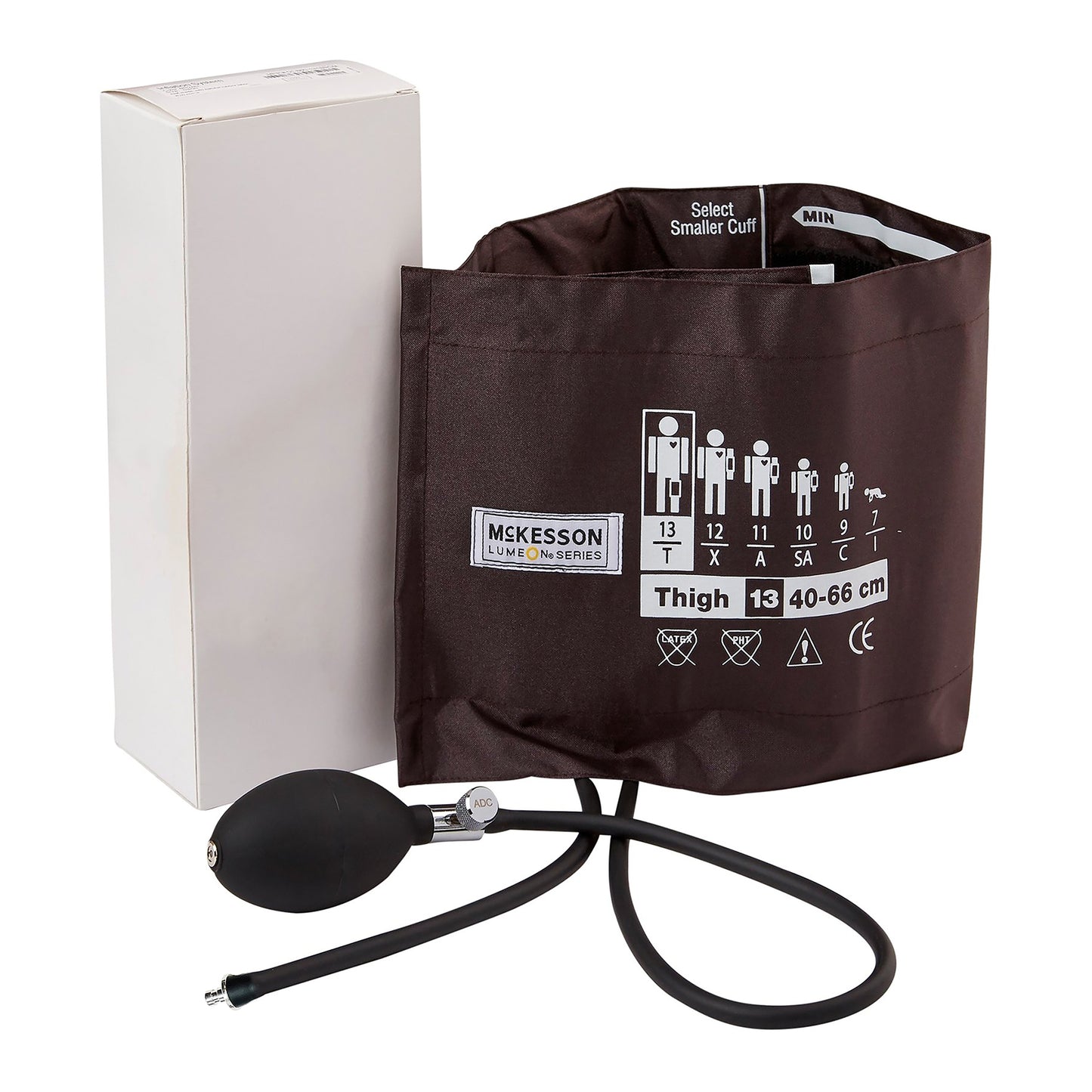 Reusable Blood Pressure Cuff and Bulb McKesson LUMEON™ 40 to 66 cm Leg Nylon Cuff Thigh Cuff