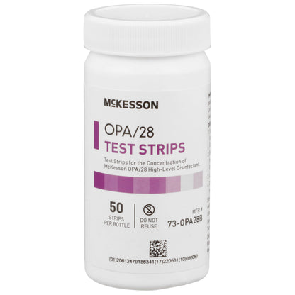 OPA Concentration Indicator McKesson OPA/28 Pad 50 Test Strips Bottle Single Use