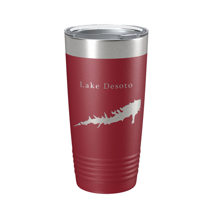 Lake Desoto Map Tumbler Travel Mug Insulated Laser Engraved Coffee Cup Hot Springs Village Arkansas 20 oz-18