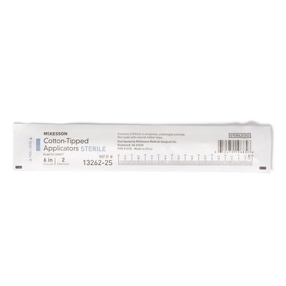 Swabstick McKesson Cotton Tip Plastic Shaft 6 Inch Sterile 2 per Pack