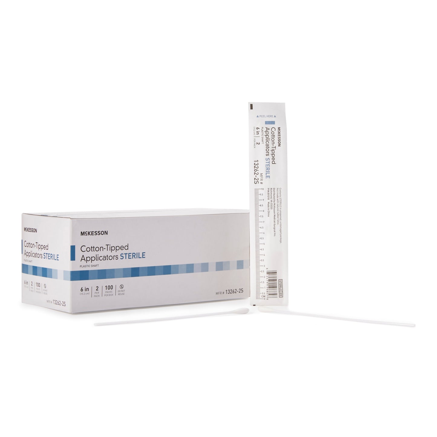 Swabstick McKesson Cotton Tip Plastic Shaft 6 Inch Sterile 2 per Pack