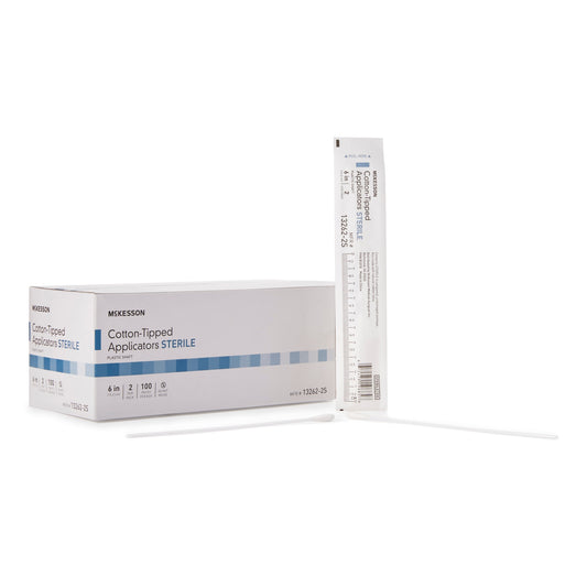 Swabstick McKesson Cotton Tip Plastic Shaft 6 Inch Sterile 2 per Pack