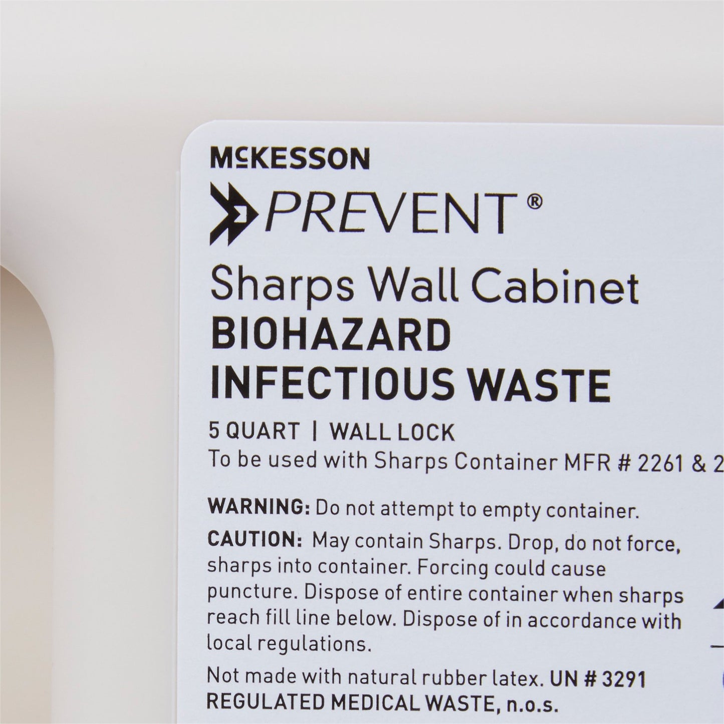 Sharps Container Cabinet / Wall Enclosure McKesson Prevent® High Impact Polystyrene Wall Mount Locking