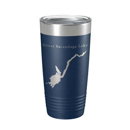 Great Sacandaga Lake Map Tumbler Travel Mug Insulated Laser Engraved Coffee Cup New York 20 oz-2