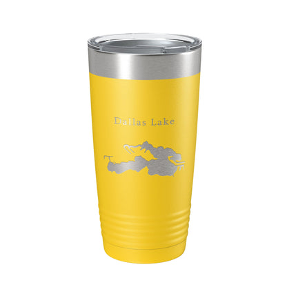 Dallas Lake Map Tumbler Travel Mug Insulated Laser Engraved Coffee Cup Indiana 20 oz-4