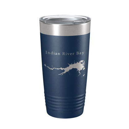 Indian River Bay Tumbler Lake Map Travel Mug Insulated Laser Engraved Coffee Cup Delaware 20 oz-8