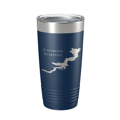 Starvation Reservoir Tumbler Lake Map Travel Mug Insulated Laser Engraved Coffee Cup Utah 20 oz-8