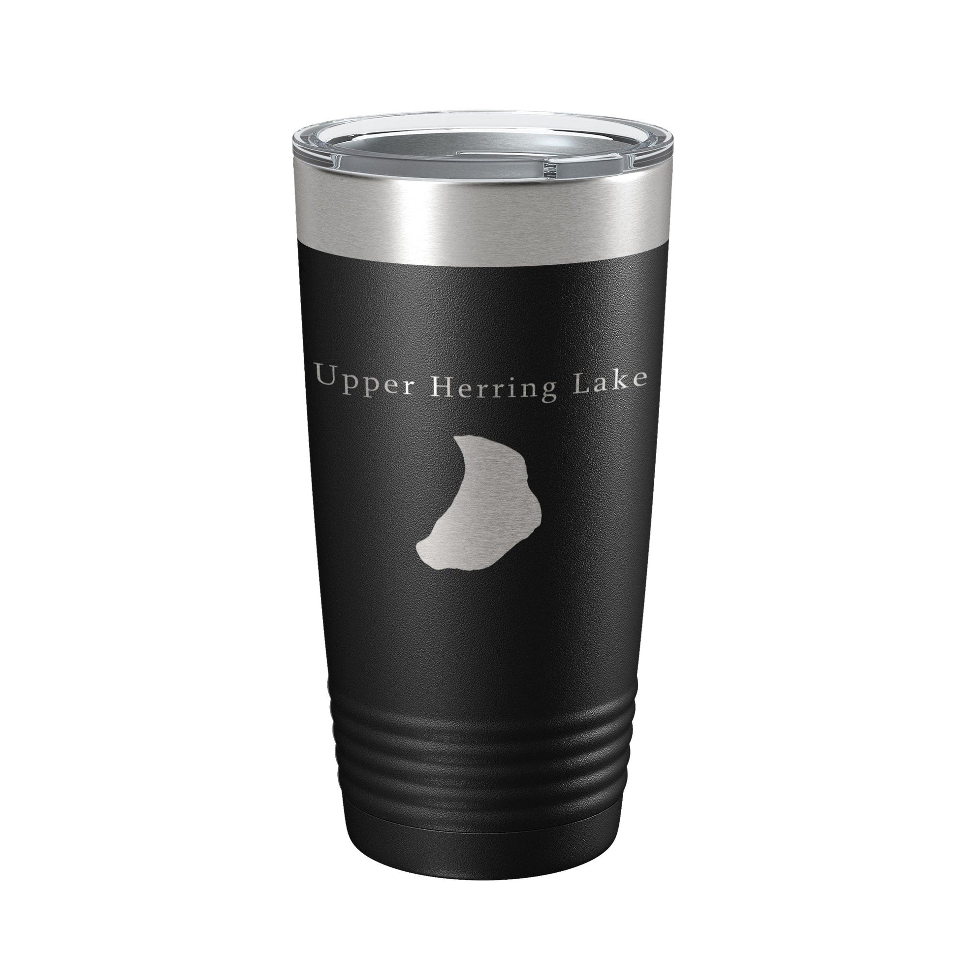 Upper Herring Lake Map Tumbler Travel Mug Insulated Laser Engraved Coffee Cup Michigan 20 oz-0